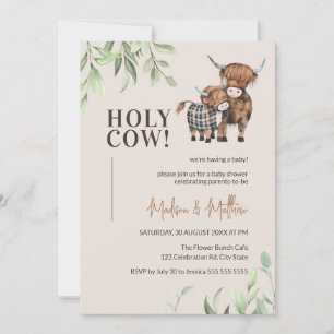 Invitation Baby shower agricole rustique de Holy Cow Greenery