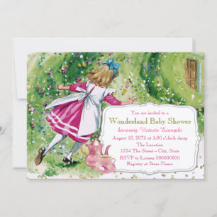 Invitation Baby Shower Alice au Pays des Merveilles