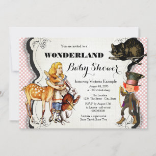 Invitation Baby Shower Alice au Pays des Merveilles