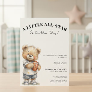 Invitation Baby Shower All-Star Thème Football