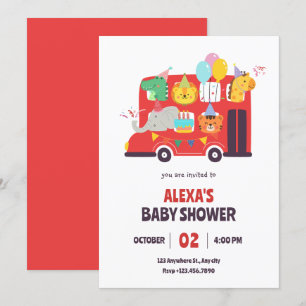 Invitation Baby shower amusant animal