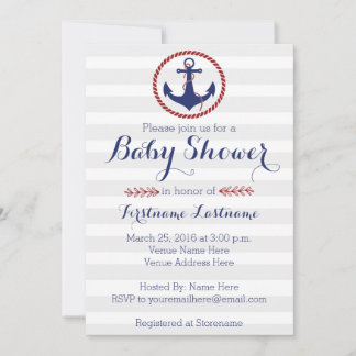Invitation Baby shower Ancre nautique