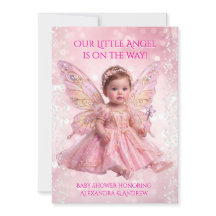 Baby shower ange ailes de fée rose or