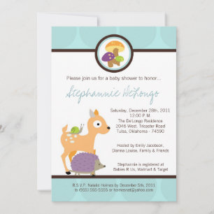 Invitation Baby shower Anima de la Forêt de Forêt de Fleurs