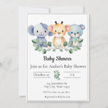 Invitation Baby shower animal bébé
