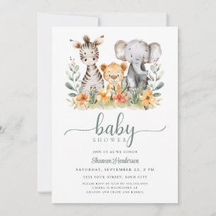Invitation Baby shower animal Jungle