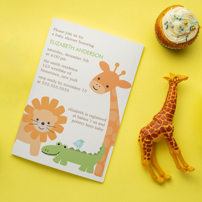 Invitation Baby shower animalier de la jungle (Créateur téléchargé)
