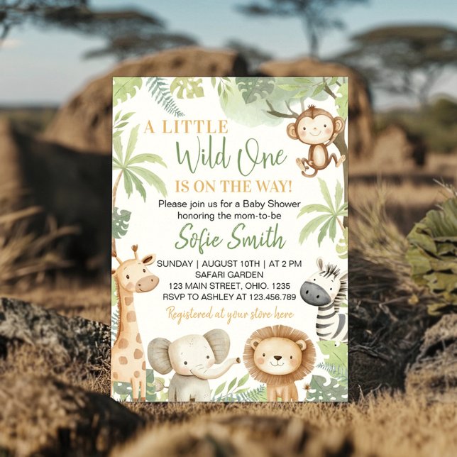 Invitation Baby shower animalier Little Wild One (Créateur téléchargé)