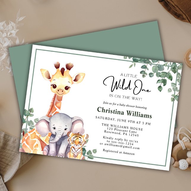 Invitation Baby shower animalier Little Wild One (Créateur téléchargé)