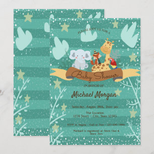 Invitation Baby Shower Animaux de la Forêt et du Bois