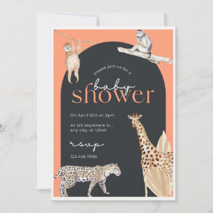 Invitation Baby shower Animaux de la Jungle Safari modifiable