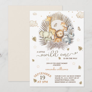 Invitation Baby Shower Animaux de Safari Jungle