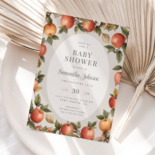 Invitation Baby shower Apple Vintage d'automne