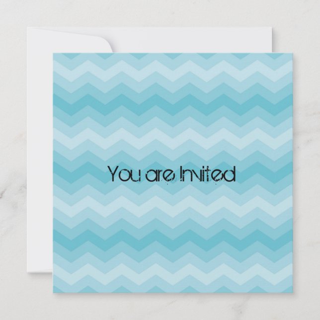 Invitation Baby shower Aqua Chevron (Devant)