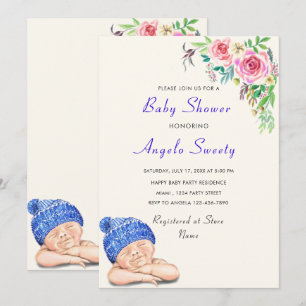 Invitation Baby shower Aquarelle