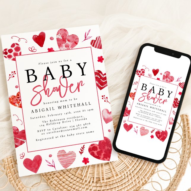 Invitation Baby shower Aquarelle (Créateur téléchargé)