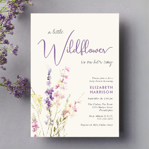 Invitation Baby Shower aquarelle Bohème Petite Fleur Sauvage