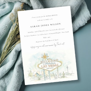 Invitation Baby Shower aquarelle de Las Vegas Nevada