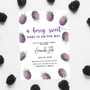 Invitation Baby-Shower Aquarelle Mûre