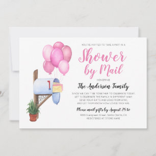 Invitation Baby Shower Aquarelle Par Courrier À Longue Distan