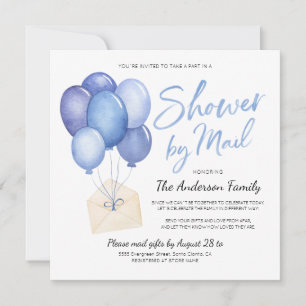 Invitation Baby Shower Aquarelle Par Courrier À Longue Distan