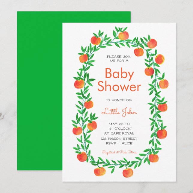Invitation baby shower | Aquarelle Robin Hood (Devant / Derrière)