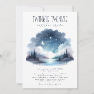 Invitation Baby shower Aquarelle Twinkle Little Star