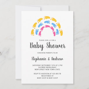 Invitation Baby shower arc-en-ciel