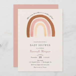 Invitation Baby shower arc-en-ciel