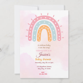 Invitation Baby shower arc-en-ciel