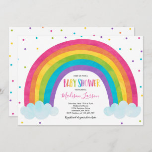 Invitation Baby shower arc-en-ciel Bébé arc-en-cie