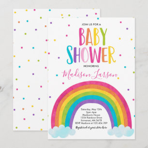 Invitation Baby shower arc-en-ciel Bébé arc-en-cie