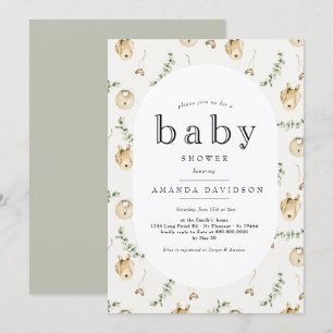 Invitation Baby shower arc-en-ciel Boho Sage Green Eucalyptus
