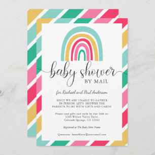 Invitation Baby shower Arc-en-ciel coloré par courrier