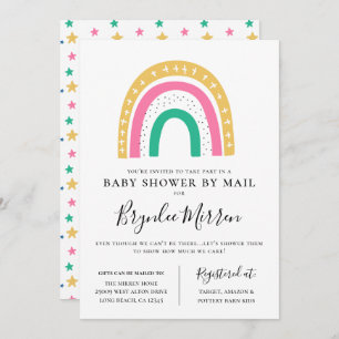 Invitation Baby shower arc-en-ciel coloré par courrier électr
