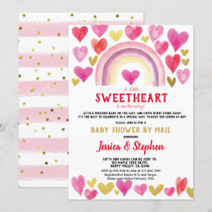 Invitation Baby shower Arc-en-ciel d'amour par aquarelle de c