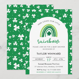 Invitation Baby Shower Arc-en-ciel de la Saint-Patrick