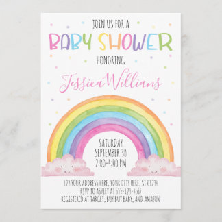 Invitation Baby shower arc-en-ciel Invitation, Baby shower fi
