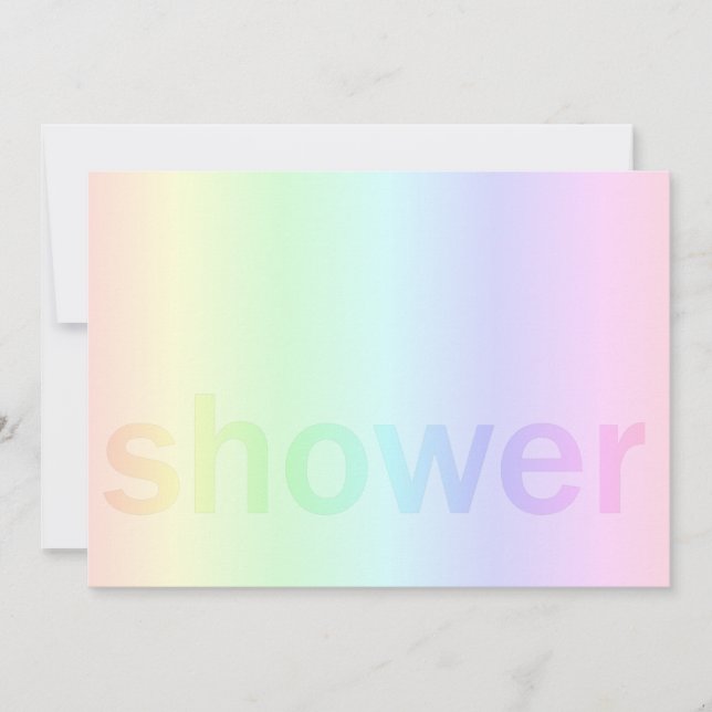 Invitation Baby shower arc-en-ciel Pastel (Devant)