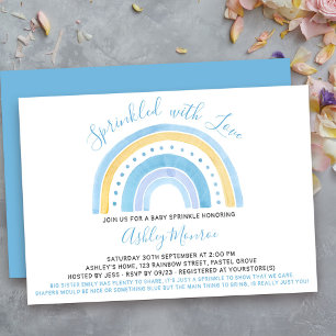 Invitation Baby Shower Arc-en-ciel pour un Petit Garçon