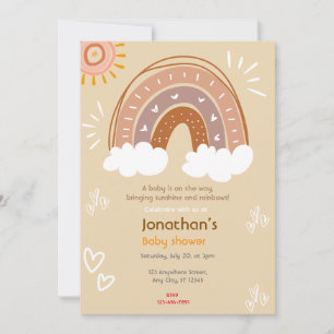 Invitation Baby shower arc-en-ciel Sunshine