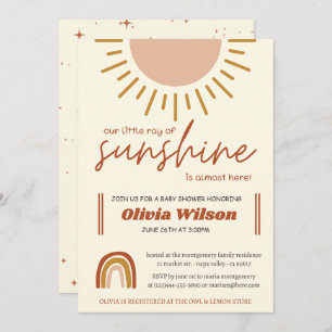 Invitation Baby shower arc-en-ciel Sunshine Boho