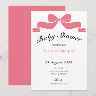 Invitation Baby shower arc-en- rose doux en cravate