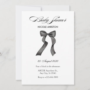 Invitation Baby shower arc noir et blanc