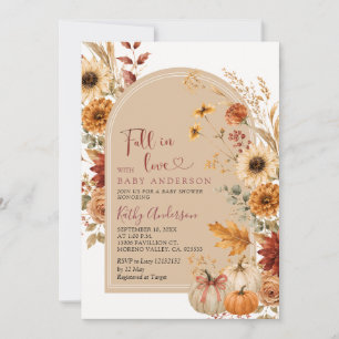 Invitation Baby Shower Arch Floral Automnal Rustique
