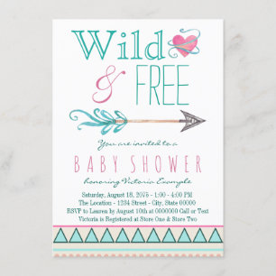Invitation Baby shower Arrow de Boho Tribal Girls