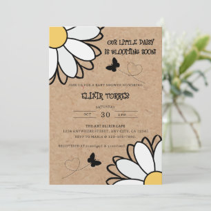Invitation Baby shower artisanal minimaliste Dainty Daisy