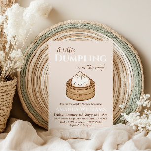 Invitation Baby Shower Asiatique Genre Neutre Little Dumpling
