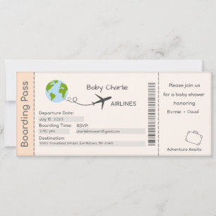 Invitation baby shower, Attente aventure, Voyage
