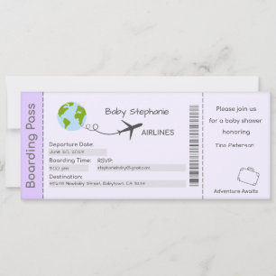Invitation baby shower, Attente aventure, Voyage